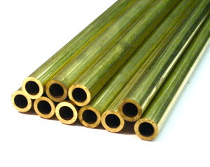 Drawn Brass EDM Electrode Tube .340" OD x .220" ID X 12" Long